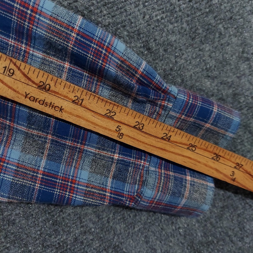 Johnnie-O Shirt Mens 2XL Blue Plaid Benedict Flannel Button Front Long Sleeve - Picture 11 of 12